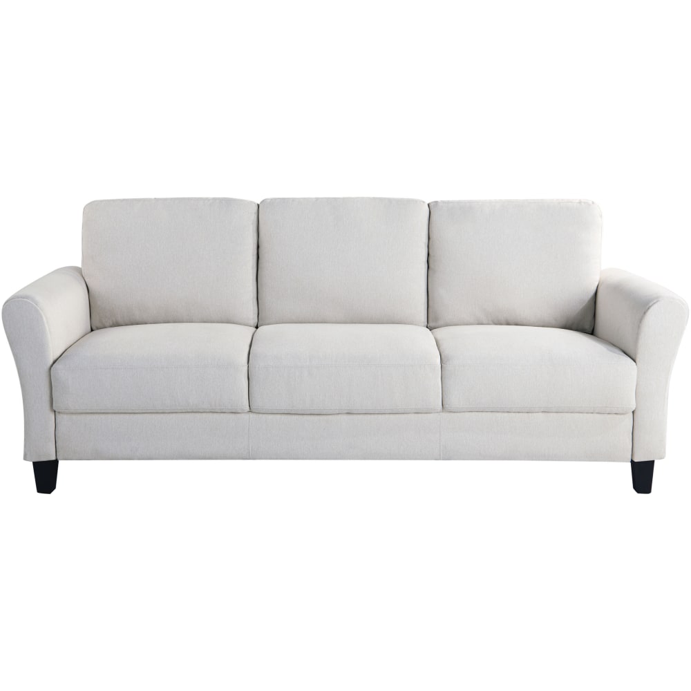 Lifestyle Solutions Winslow Microfiber Sofa With Rolled Arms, Oyster/Black MPN:CCWENKS3OYSRA
