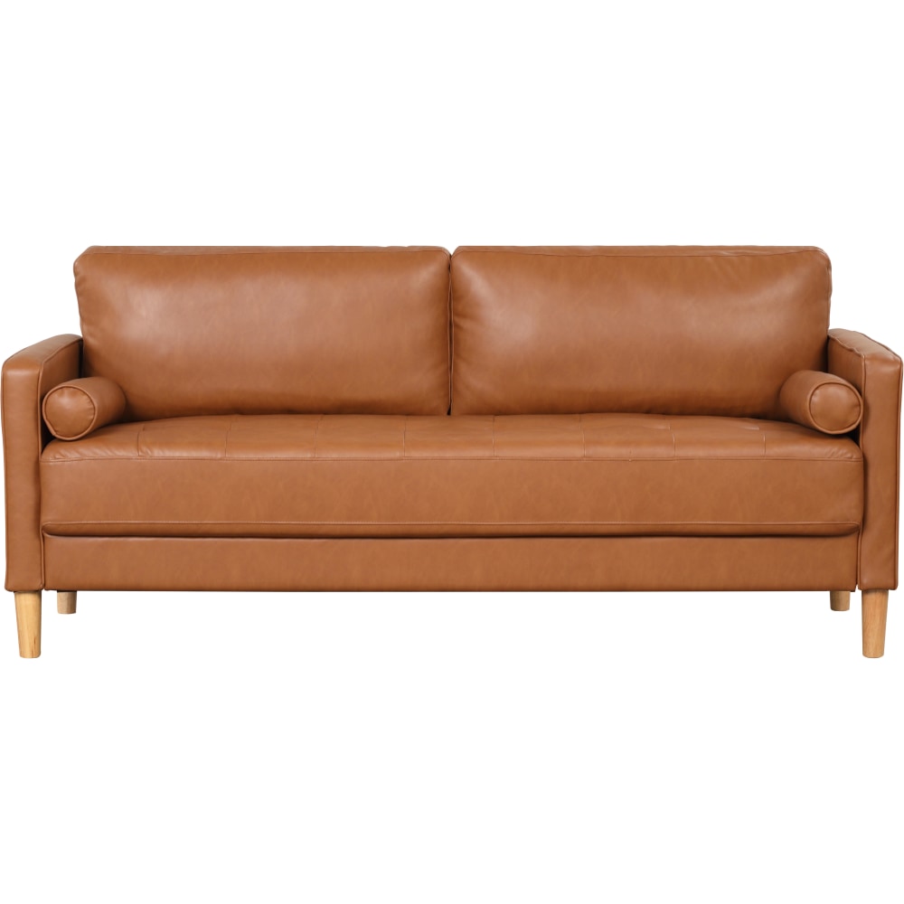 Lifestyle Solutions Lyla Faux Leather Sofa, Caramel MPN:LKLGF2SP3CAR