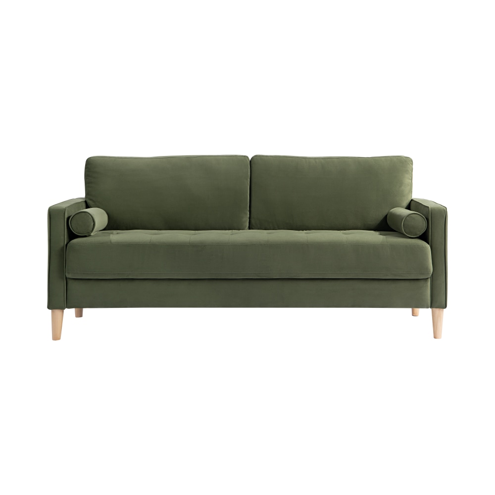 Lifestyle Solutions Lillian Fabric Sofa, 33-1/8inH x 75-3/5inW x 32-1/2inD, Olive/Natural MPN:LKLGF2SP3OLV-C