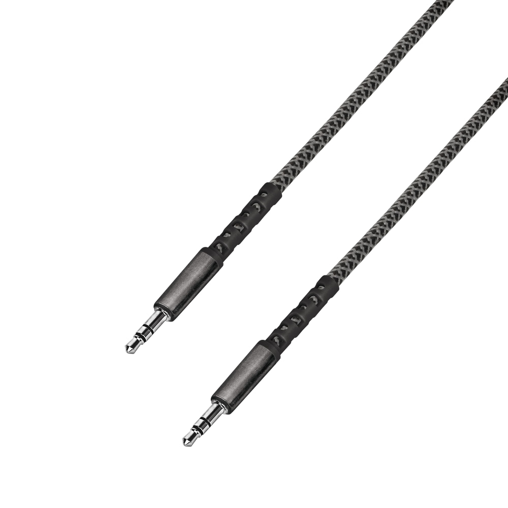 iHome Nylon Braided 3.5MM Audio Cable, 6ft, Black (Min Order Qty 8) MPN:IHCT2576B-OD