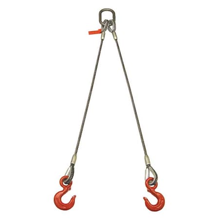 Wire Rope Sling, 4 ft L, 5, 000 lb Load Cap MPN:38I2LBX4
