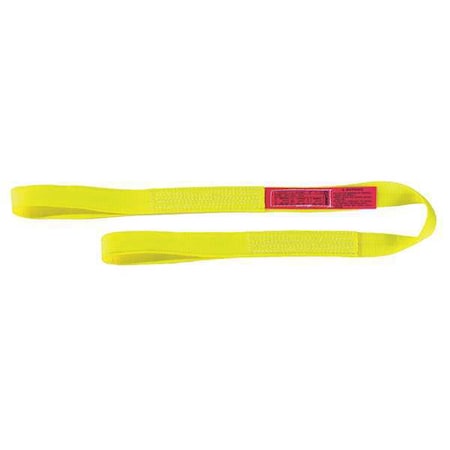 Web Sling, Type 3, 20 ft L, 1 in W, Nylon, Yellow MPN:EE1801NFX20