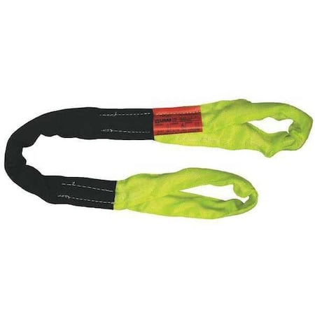 Round Sling, Eye and Eye, 8 ft L, Nylon/Polyester, Yellow MPN:EE90X8