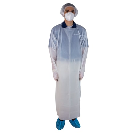 CPE Isolation Gown, 1XL, White, PK100 MPN:OGRW89755U