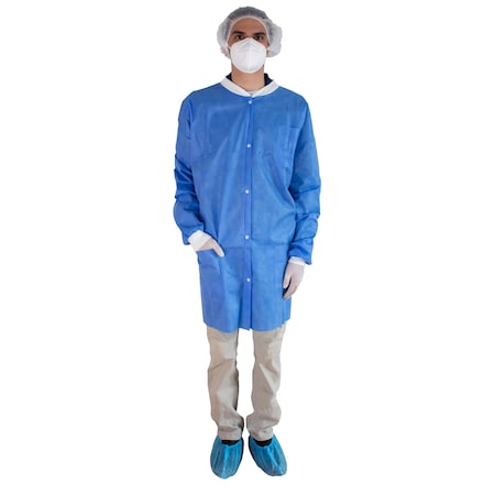 Disposable Lab Coat, Blue, 2XL, 50 PK MPN:OLCB8973P2X