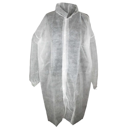 Disposable Lab Coat, White, XL, 50 PK MPN:OLCP897XLR