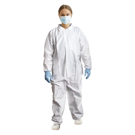 Disposable Coverallss, Collared, White, 25 PK MPN:UCMC528MED