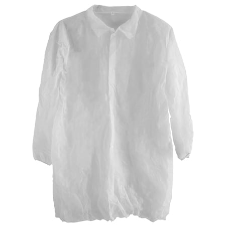Disposable Lab Coat, White, L, 30 PK MPN:ULCW52896L