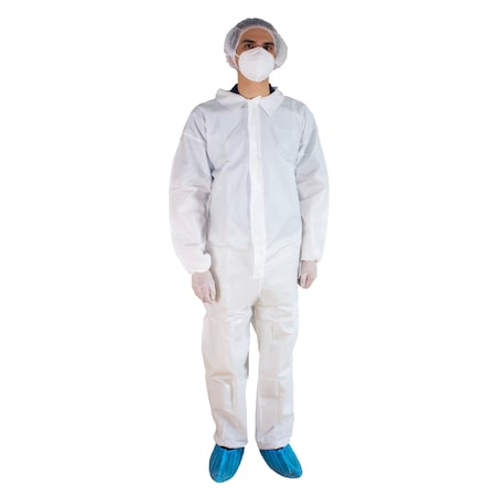 Disposable Coverallss, Collared, White, 25 PK MPN:WMCC1027002X