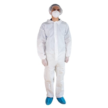 Disposable Coverallss, Collared, White, 25 PK MPN:WMCC1027003X