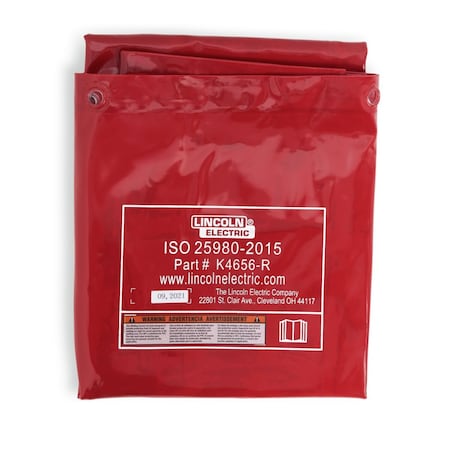 Welding Curtain, PVC Vinyl, 6 ft L., 6 ft W., With Grommets, Red MPN:K4656-R