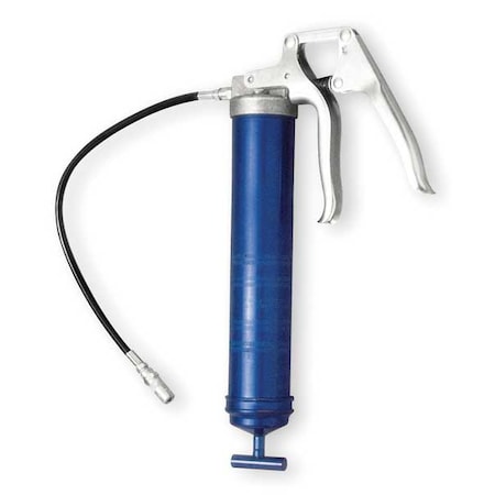 Pistol Grip Grease Gun Handle, Flex Hose, 56 Strokes per oz, Bulk/Cartridge, Blue MPN:1133