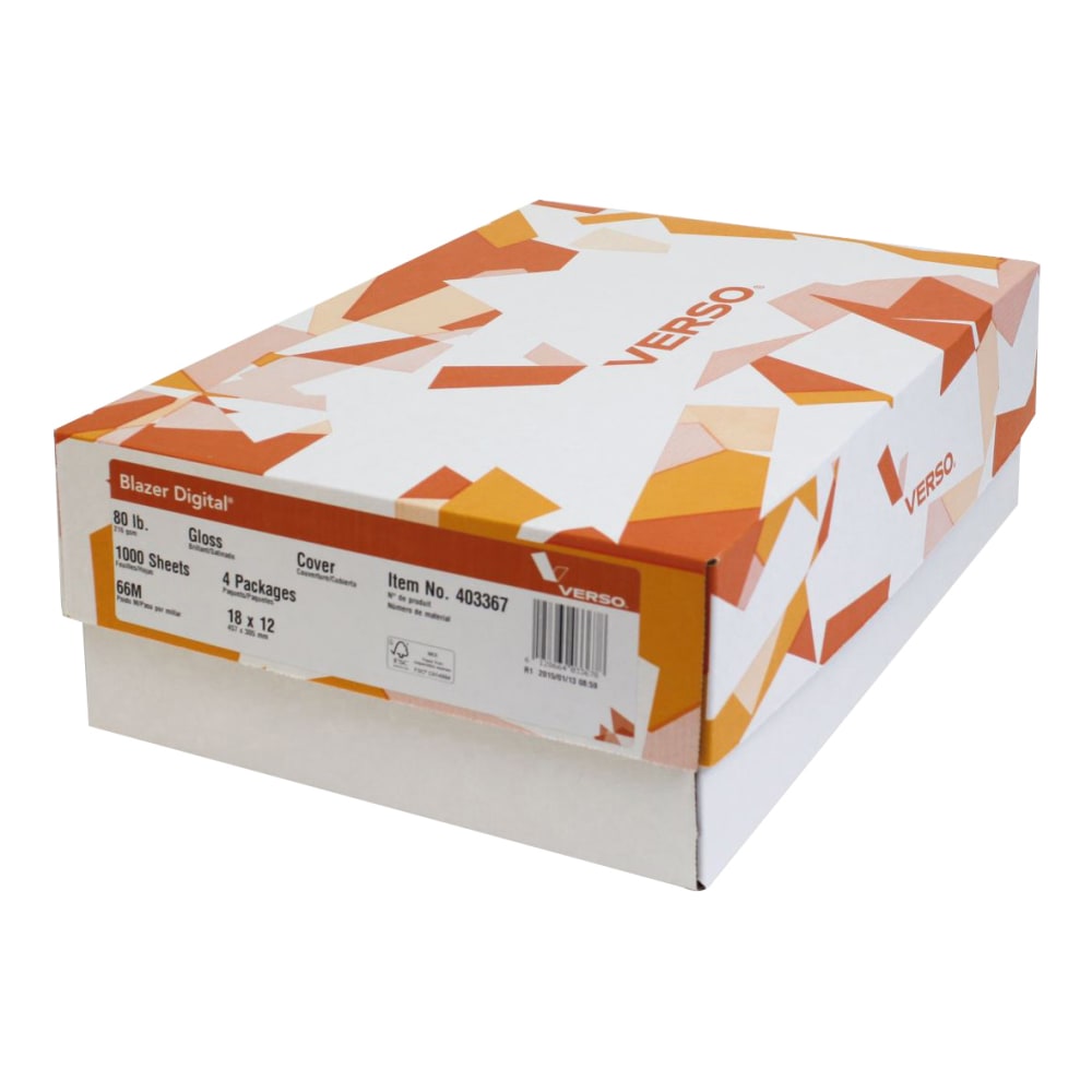 Blazer Glossy Digital Printing Paper, Text, 2 Reams, Tabloid Extra Size (18in x 12in), 92 (U.S.) Brightness, 100 Lb, 500 Sheets Per Ream MPN:279653