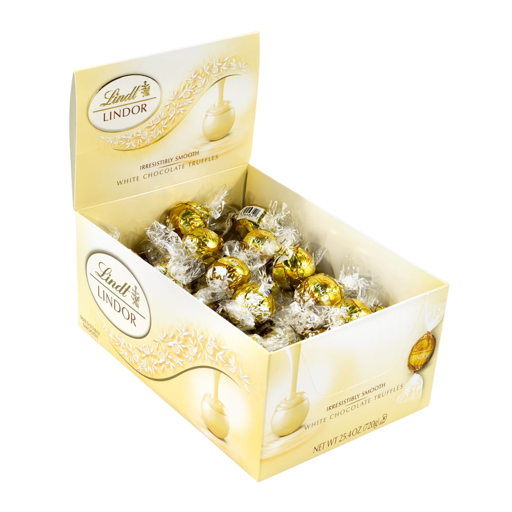 Lindt Lindor White Chocolate Truffles, Pack Of 60 Truffles MPN:511514