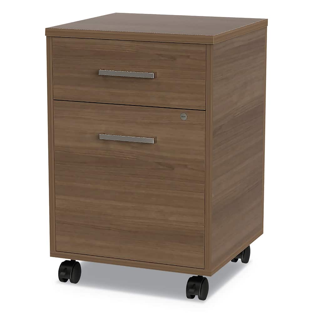 File Cabinet: 2 Drawers, Laminate & Steel, Natural Walnut MPN:LITUR610NW