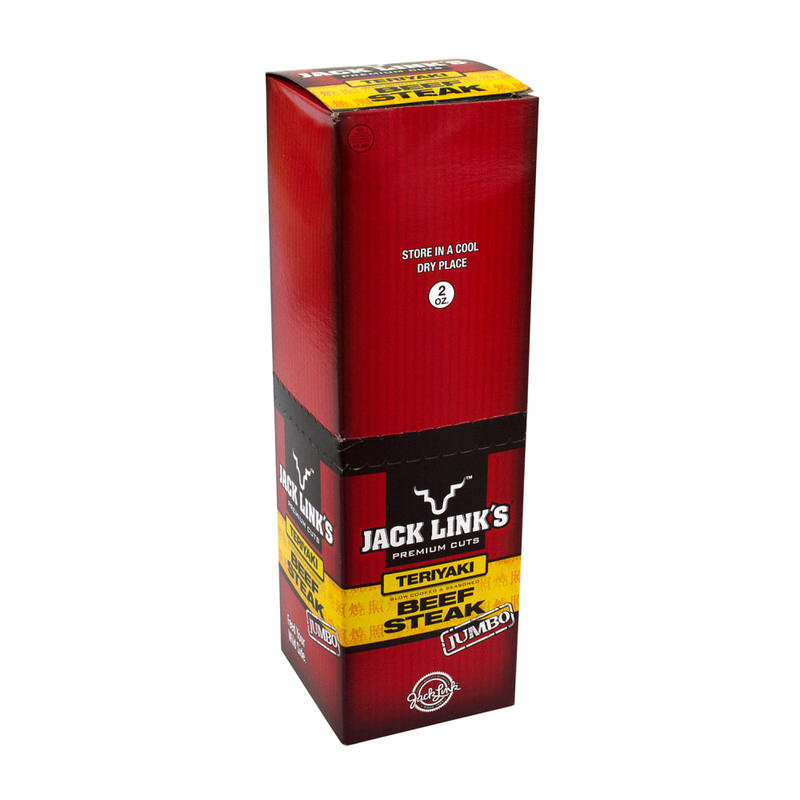 Jack Links Jumbo Teriyaki Beef Steak Jerky, 2 Oz, Box Of 12 Packages MPN:278-00011