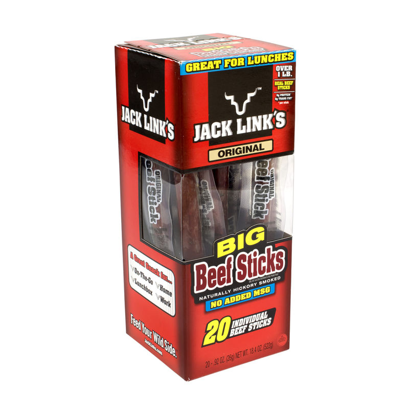 Jack Links Big Beef Sticks, 0.92 Oz, Box Of 20 MPN:89389