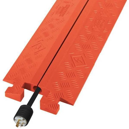 Cable Protector, 3 in H, 38-1/2 in L, 14-1/4 in W, 1 Channel, Polyurethane, Orange MPN:CP1X225-GP-O