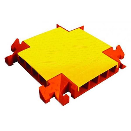 Cable Protector, 3-3/4 in H, 3-3/16 ft L, 2-3/4 in W, 4 Channel, Polyurethane, Orange, Yellow MPN:CPCR4X300-Y/O