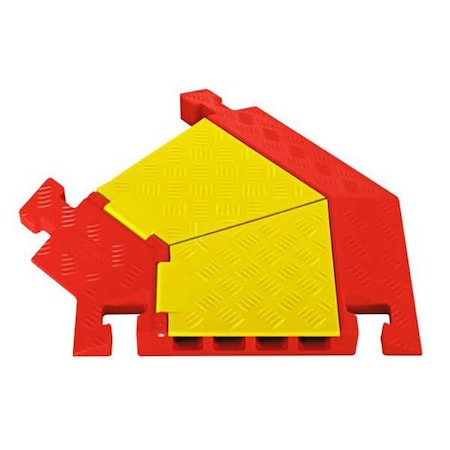 Cable Protector, 2-1/8 in H, 1-15/16 ft L, 22 in W, 4 Channel, Polyurethane, Orange, Yellow MPN:CPT4X125-L-Y/O