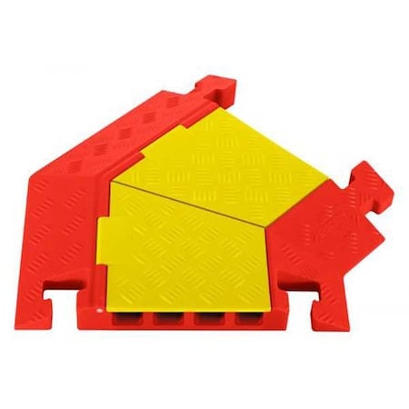 Cable Protector, 2-1/8 in H, 1-15/16 ft L, 22 in W, 4 Channel, Polyurethane, Orange, Yellow MPN:CPT4X125-R-Y/O