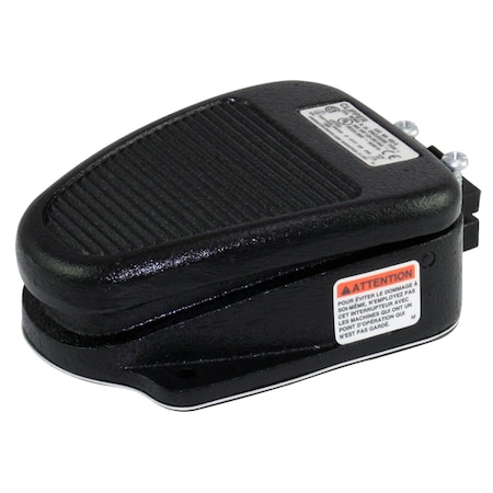 General Purpose Foot Switch, SPDT, Momentary, 125/250V AC, 1, 20, Cast Iron, Black MPN:632-S
