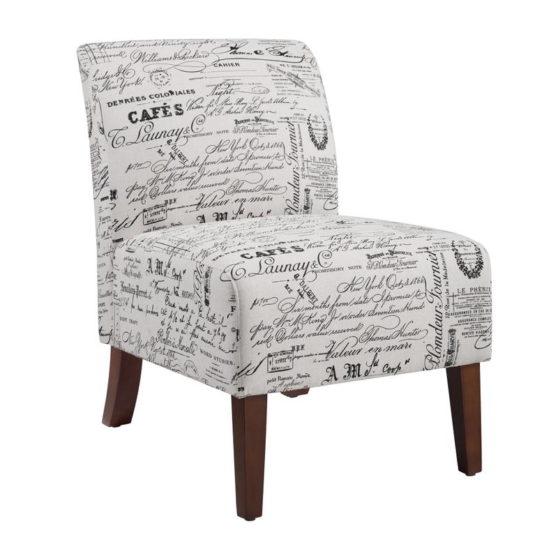 Linon Roxy Script Accent Chair, Dark Walnut MPN:OFDP1564