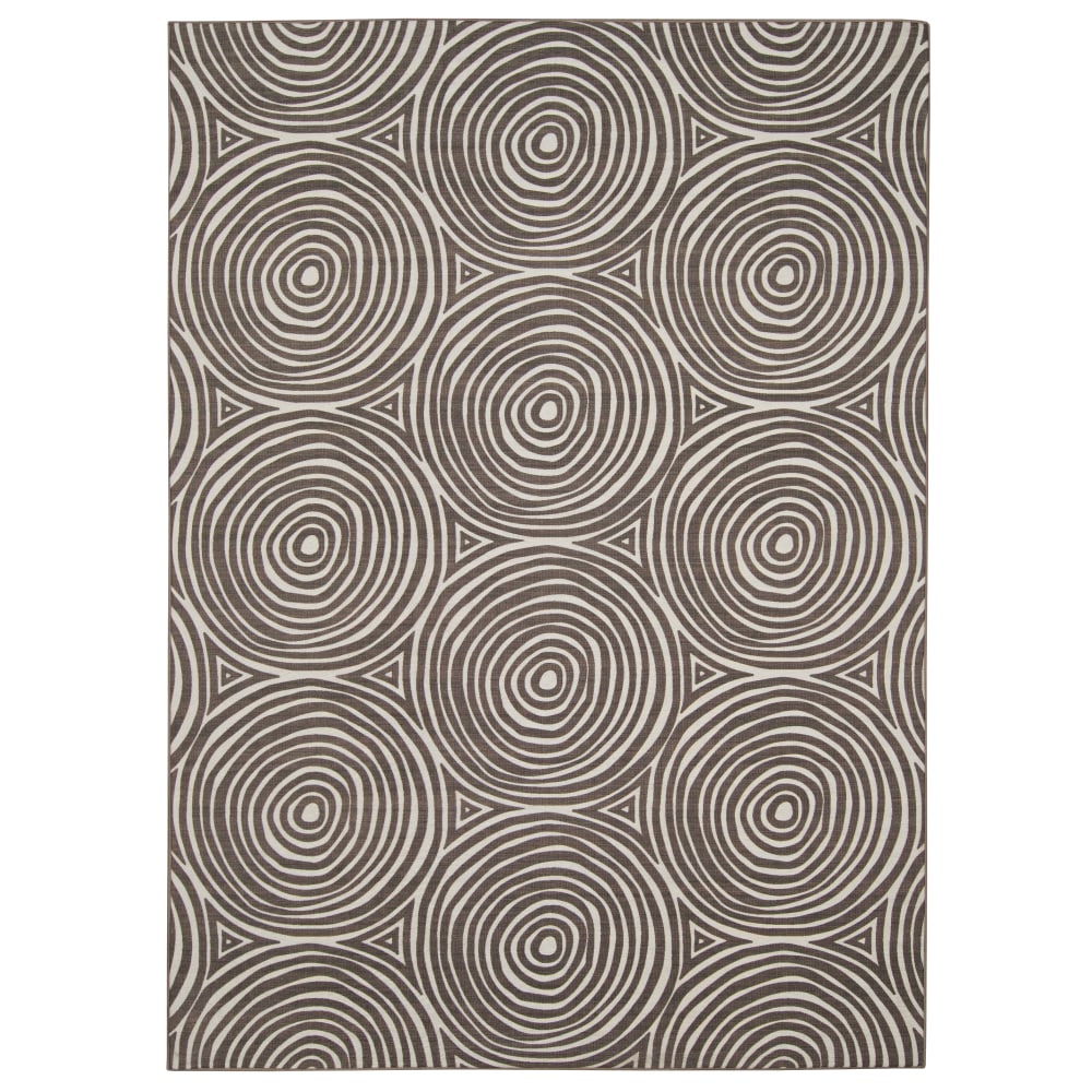 Linon Washable Outdoor Area Rug, Wycklow, 5ft x 7ft, Ivory/Brown MPN:OD5067