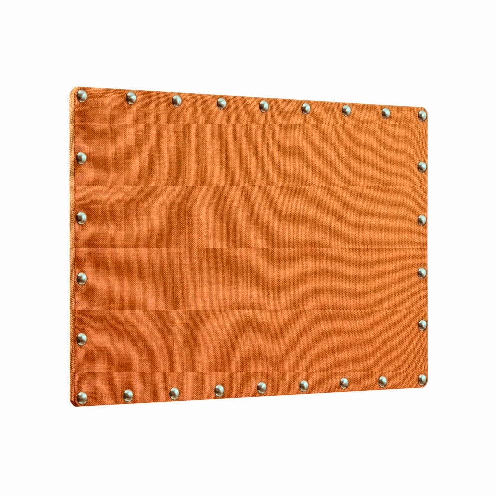 Linon Burke Burlap Nailhead Corkboard, 24in x 36in, Orange/Silver MPN:OFDP2820