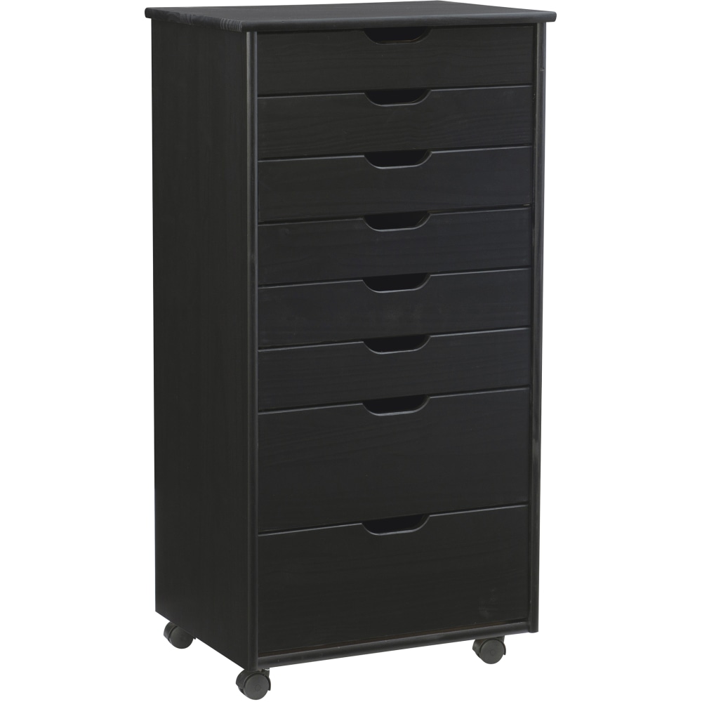 Linon Casimer 8-Drawer Rolling Home Office Storage Cart, Black MPN:OFDP2266