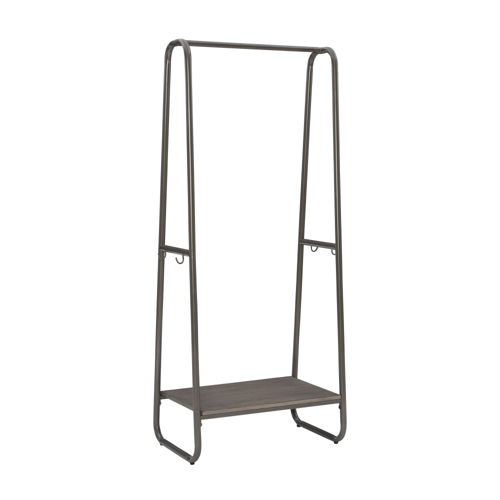 Linon Blaisdell Tall Clothing Rack, 60inH x 27-1/4inW x 15-3/4inD, Pewter MPN:OFDP2821