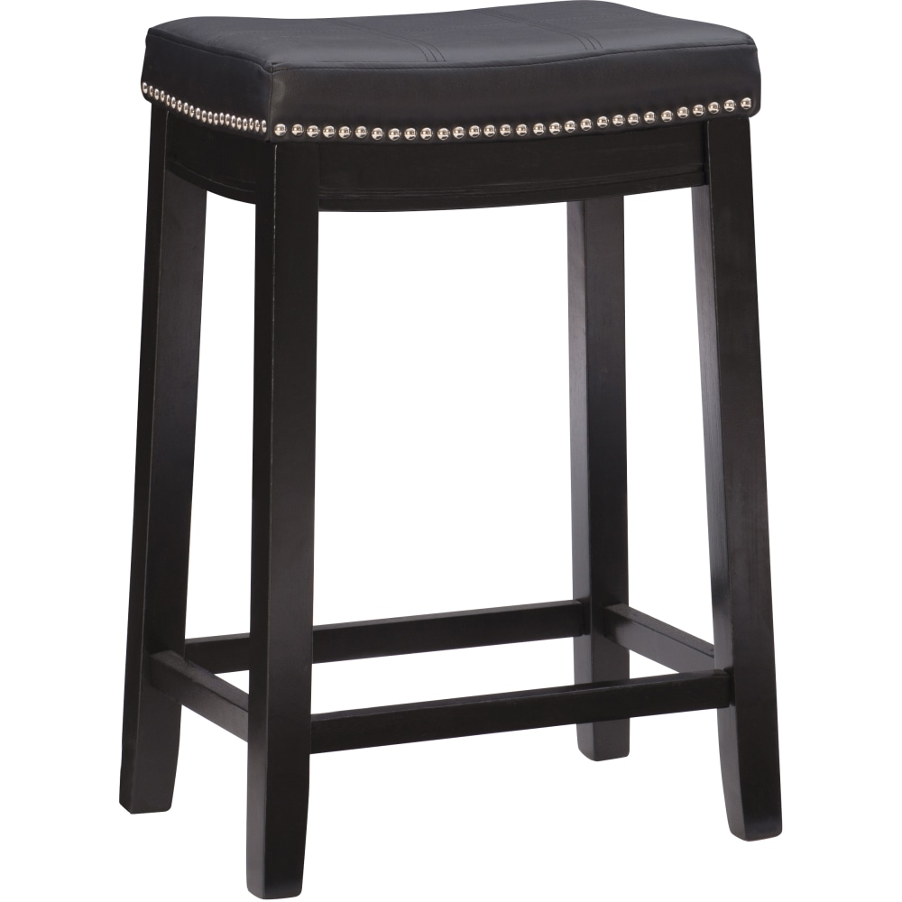 Linon Walker Backless Faux Leather Counter Stool, Black MPN:OFDP1381