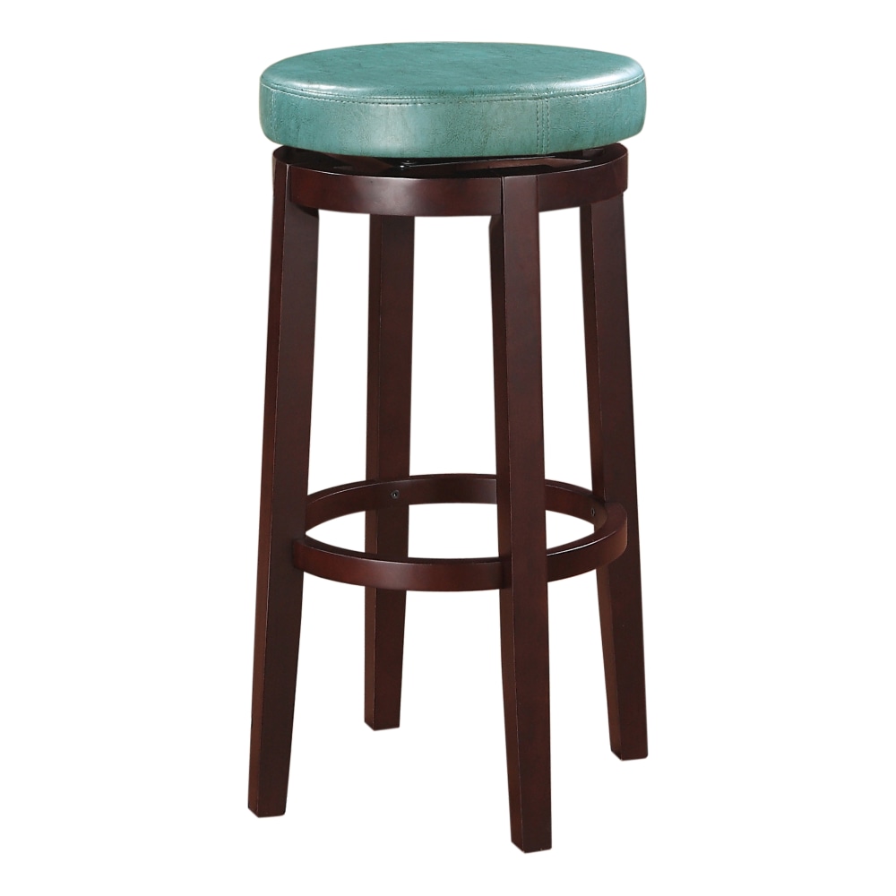 Linon Alice Backless Faux Leather Swivel Bar Stool, Teal/Brown MPN:OFDP1576