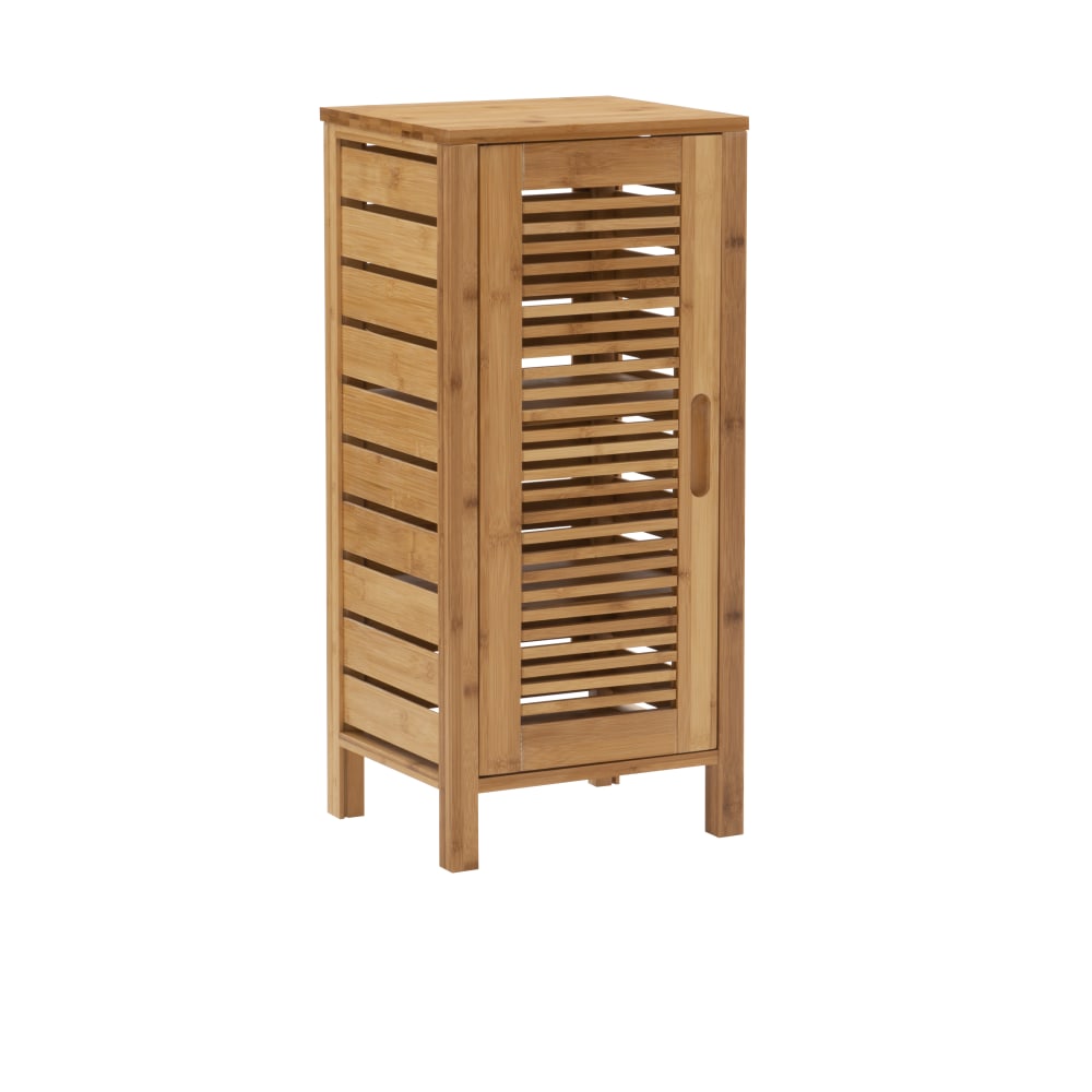 Linon Bullock 13inW Single Door Bamboo Cabinet, Natural MPN:OFDP1550