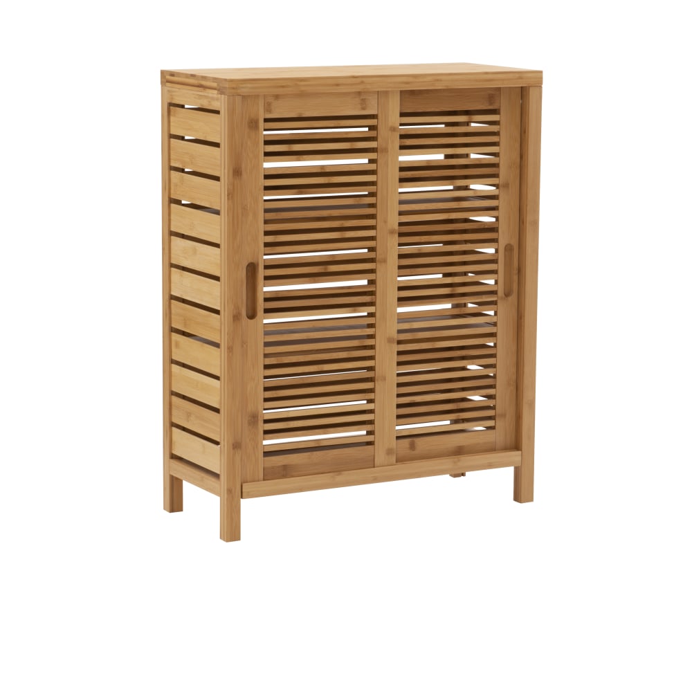 Linon Bullock 26inW Sliding Door Bamboo Cabinet, Natural MPN:OFDP1551