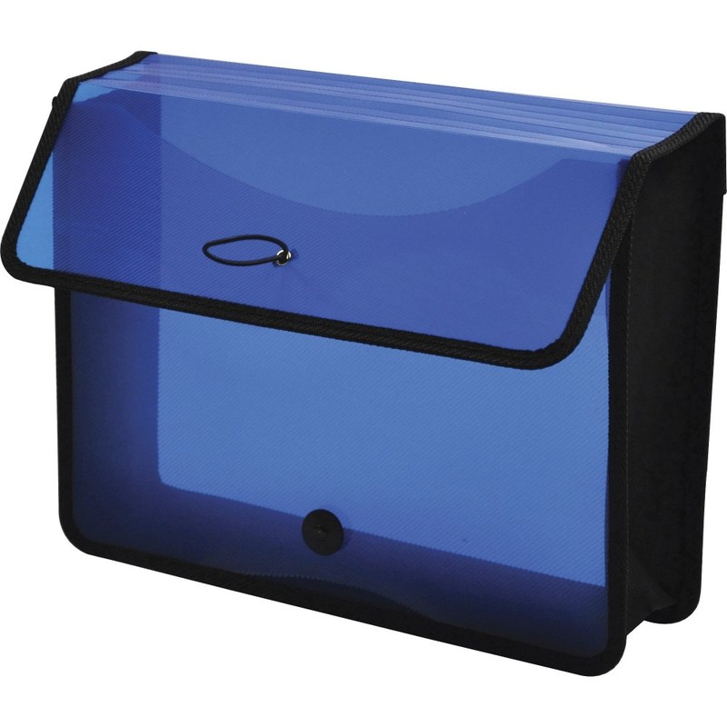 Lion EXPAND-N-FILE Letter File Wallet - 8 1/2in x 11in - 3in Expansion - Transparent Blue - 1 Each (Min Order Qty 9) MPN:48160BL