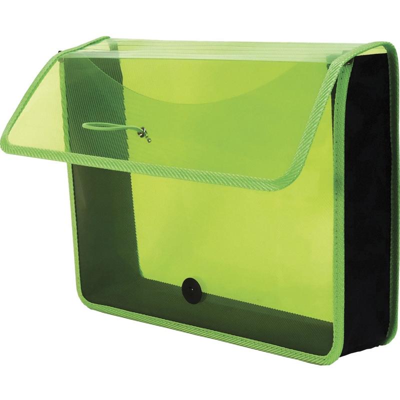 Lion EXPAND-N-FILE Letter File Wallet - 8 1/2in x 11in - 3in Expansion - Transparent Green - 1 Each (Min Order Qty 8) MPN:48160GR
