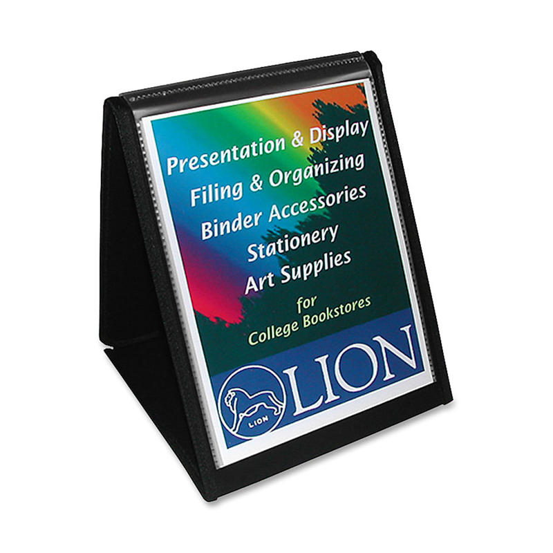 Lion Flip-N-Tell Display Book-N-Easel, 11in x 8 1/2in, 40% Recycled, Black (Min Order Qty 4) MPN:39009
