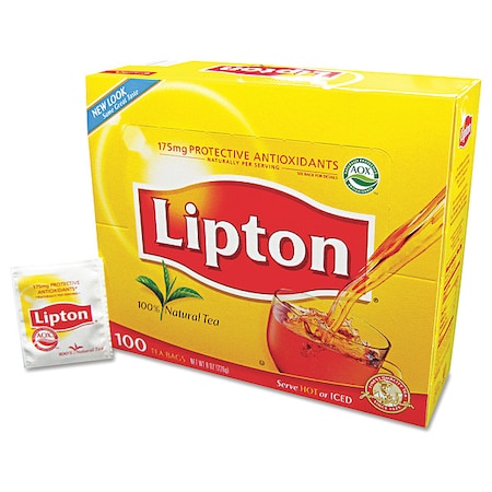 Tea, Regular, Tea Bag, Caffeinated, Tea Bags, .82 lb, 100 PK MPN:00291