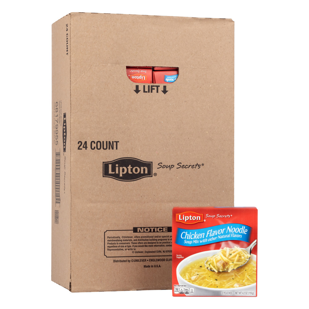 Lipton Savoury Chicken Noodle Soup, 4.2 Oz, 24 Mixes Per Pack MPN:10041000003322