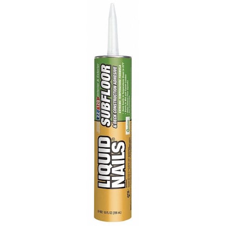 Floor Adhesive, Subfloor & Deck Series, White, 10 oz, Cartridge MPN:LN-902
