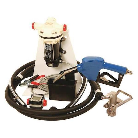 Electric Operated Drum Pump, 12VDC, 8 Max. Flow Rate, 1/10 HP, Polypropylene, 3/4