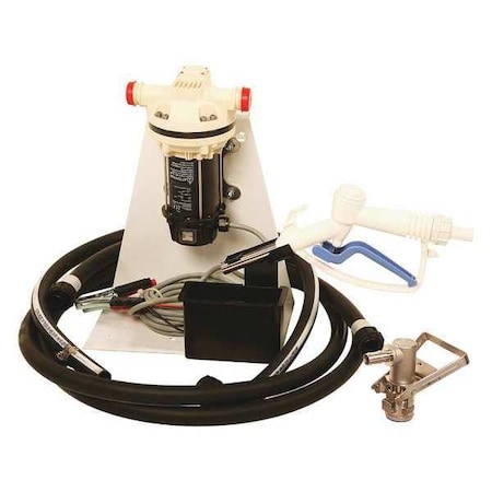 Electric Operated Drum Pump, 12VDC, 8 Max. Flow Rate, 1/10 HP, Polypropylene, 3/4