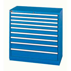 Lista® 9 Drawer Shallow Depth Cabinet - Bright Blue No Lock XSHS0900-0901BBNL