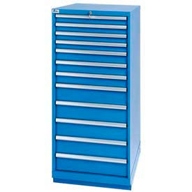 Lista® 12 Drawer Standard Width Cabinet - Bright Blue Master Keyed XSSC1350-1234BBMA