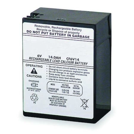 Battery, Lead Calcium, 6V, 14A/HR. MPN:ELB 0614