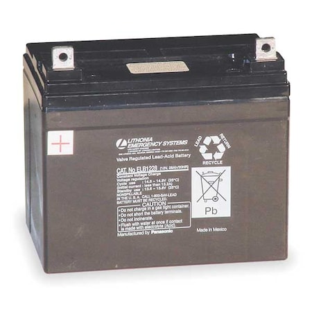 Battery, Lead Calcium, 12V, 28A/HR. MPN:ELB 1228