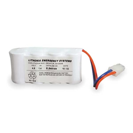 Battery, Nickel Cadmium, 4.8V, 1.4A/HR. MPN:ELB 4814N