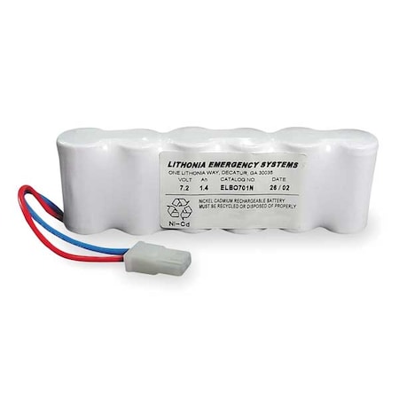 Battery, Nickel Cadmium, 7.2V, 1.4A/HR. MPN:ELB0701N