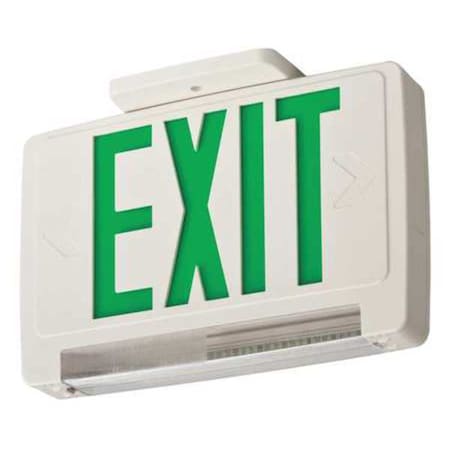 Exit Sign with Emergency Lights, White, 1 or 2 Face(s), LED, Universal Mount, Nickel Cadmium MPN:ECBG LED M6